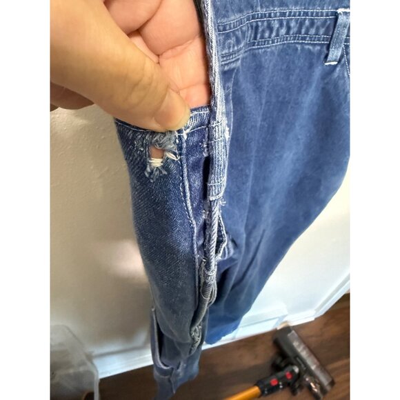 VTG Mickey Unlimited Denim Overalls Blue Mickey Mouse Pocket Womans L - Picture 5 of 8